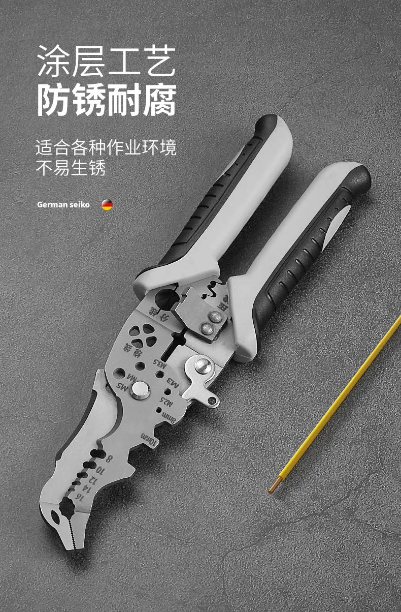 Factory in stock wholesale German elbow wire stripper multi-function electrical pliers wire crimping pliers 12 in 1 wire cutter pliers