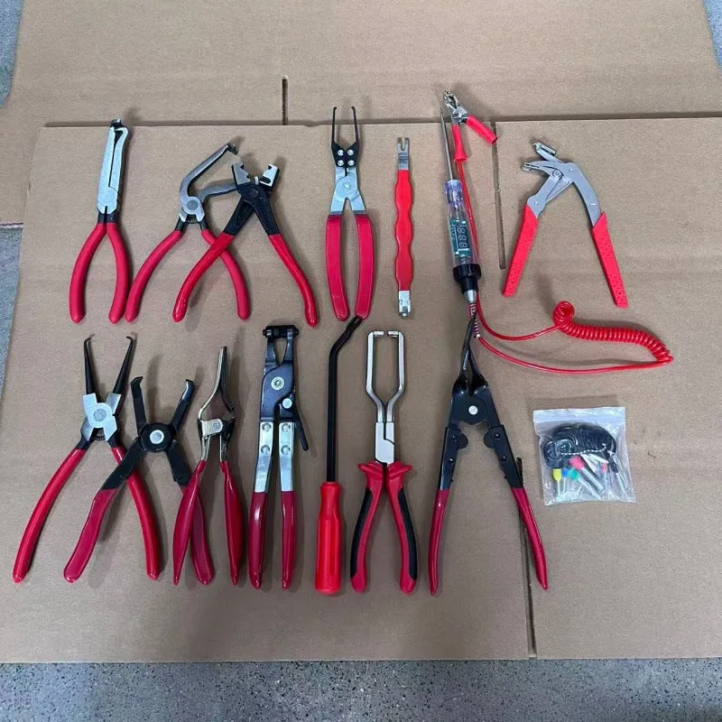 Red and black elbow 60 degree power-off pliers bolt pliers multi-purpose pliers car oil pipe separation harness pliers cross-border pliers