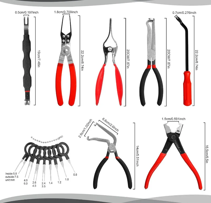 Red and black elbow 60 degree power-off pliers bolt pliers multi-purpose pliers car oil pipe separation harness pliers cross-border pliers