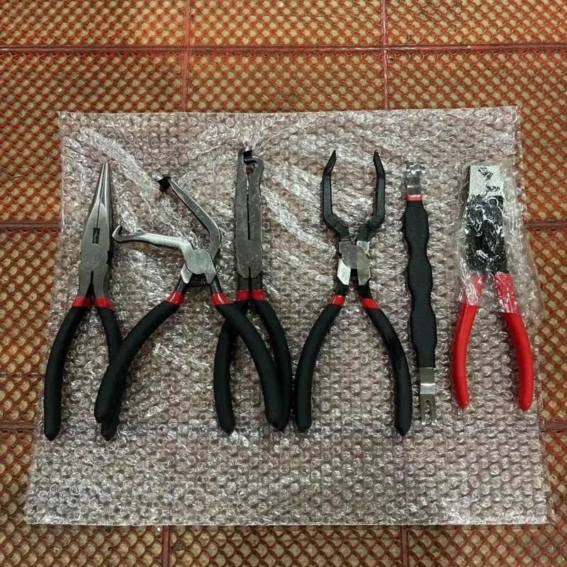 Red and black elbow 60 degree power-off pliers bolt pliers multi-purpose pliers car oil pipe separation harness pliers cross-border pliers