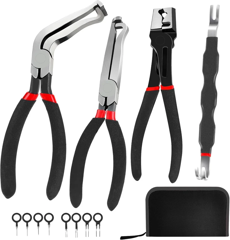 Red and black elbow 60 degree power-off pliers bolt pliers multi-purpose pliers car oil pipe separation harness pliers cross-border pliers