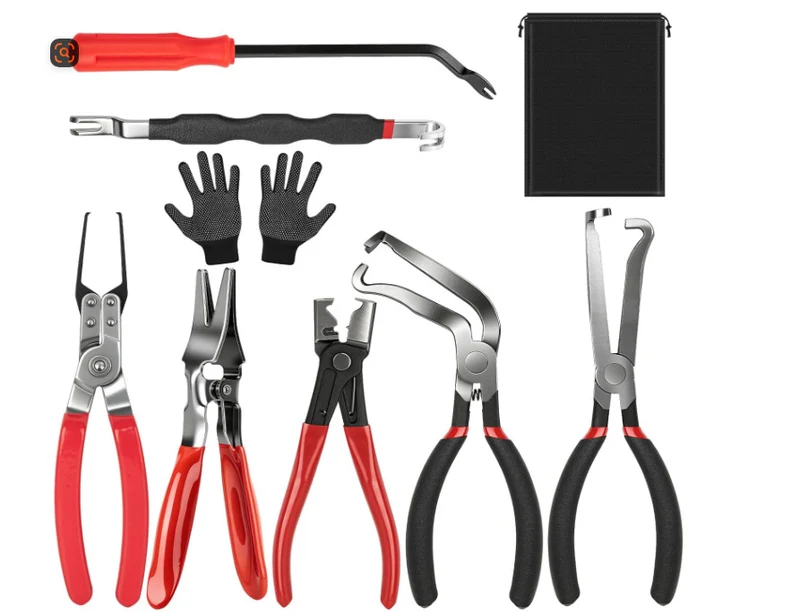 Red and black elbow 60 degree power-off pliers bolt pliers multi-purpose pliers car oil pipe separation harness pliers cross-border pliers