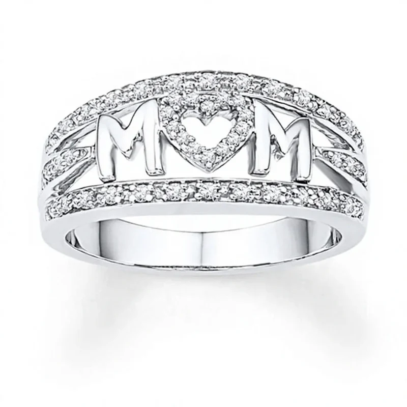 Silver Gemstone Rings with Rhodium & Gold Plating Featuring Zircon Trendy Style for Wedding & Gift
