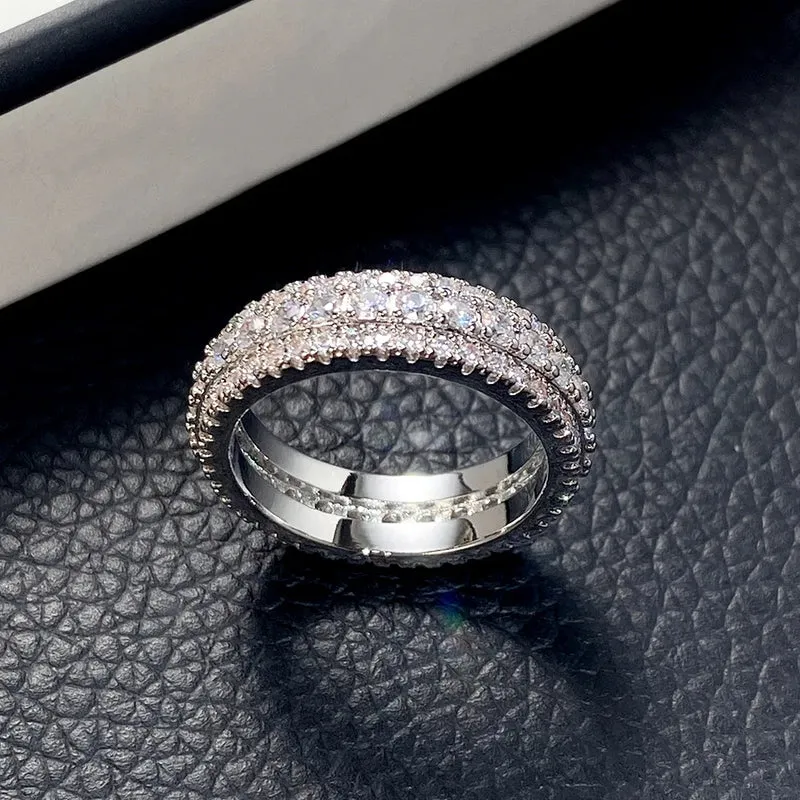 F1652 White Gold Diamond Ring Round Brilliant Cut D Color Women's Classic Engagement Ring