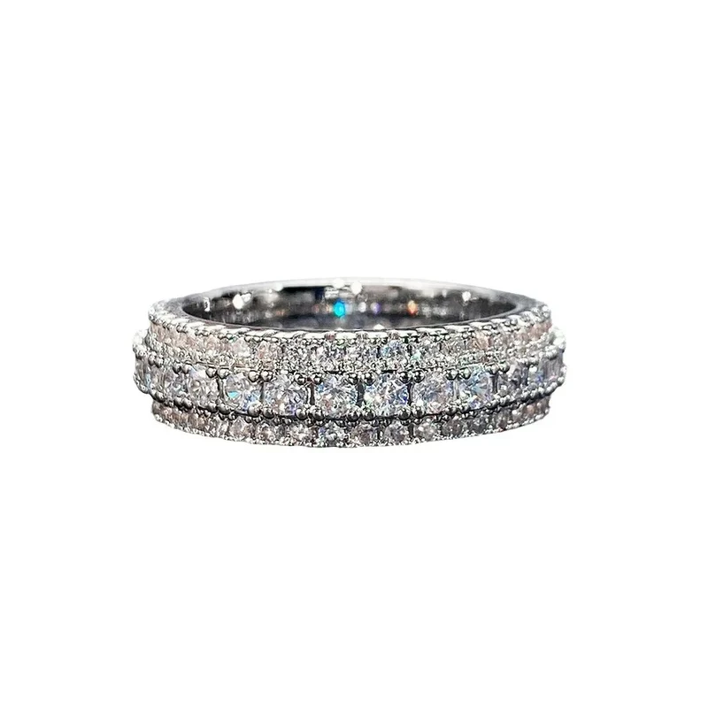 F1652 White Gold Diamond Ring Round Brilliant Cut D Color Women's Classic Engagement Ring