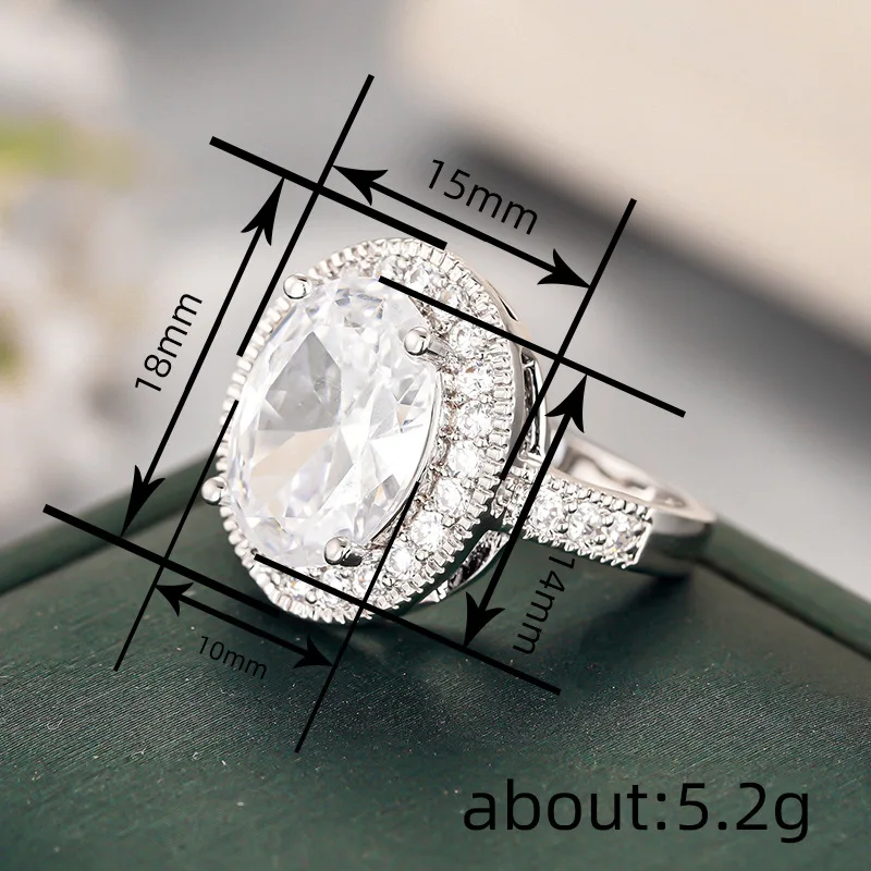 Elegant Women's Cocktail Ring With Natural Oval Garnet Pave Setting Engagement Fashion Jewelry A033
