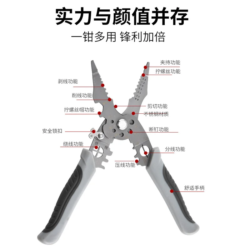 Wholesale Wire Stripping Pliers, Electrician Wire Cutting Pliers, Wire Stripping Pliers, Pliers, Multifunctional Wire Stripping Pliers, Foldable