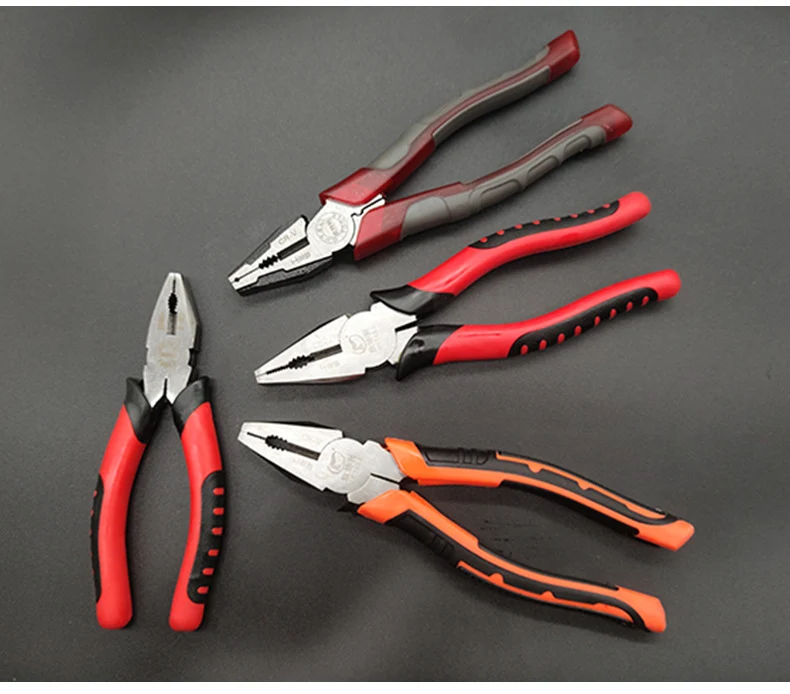 Pliers European Chrome Vanadium Steel Wire Pliers Source Factory Pvc Plastic Handle Tiger Pattern Vise 8inch Large Quantity Discount Pliers
