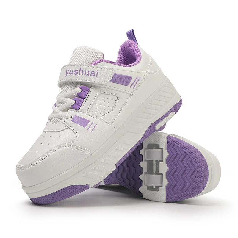 New heloo shoes two-wheel roller shoes children with wheels shoes girls skates student deformation shoes wholesale