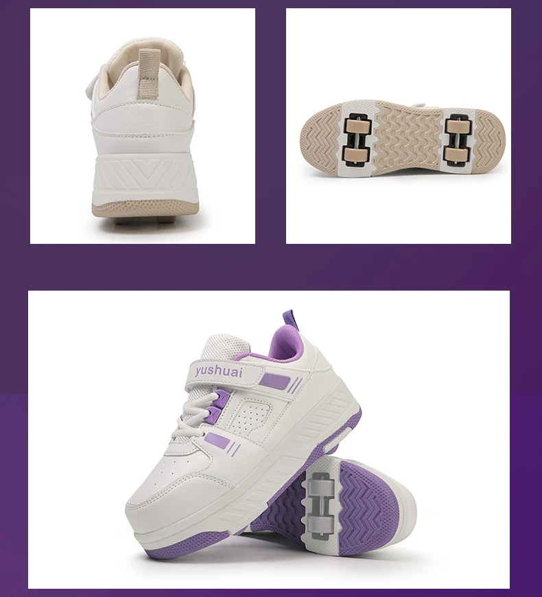 New heloo shoes two-wheel roller shoes children with wheels shoes girls skates student deformation shoes wholesale