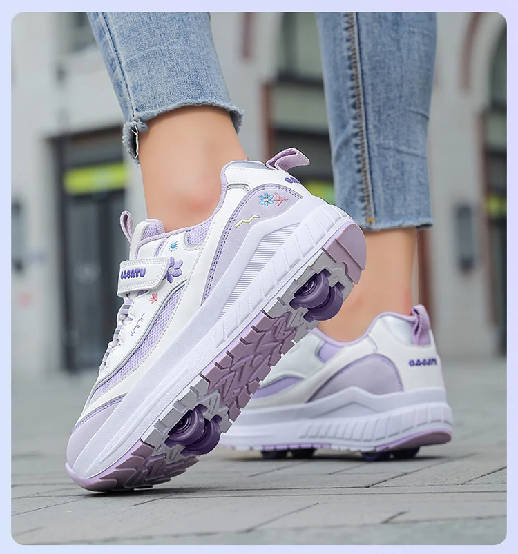 Girls' Heelys Sneakers 2025 Mesh Children's Shoes for Older Kids Roller Skates Girls' Four-Wheel Skates