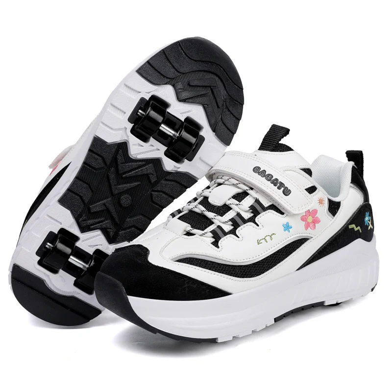 Girls' Heelys Sneakers 2025 Mesh Children's Shoes for Older Kids Roller Skates Girls' Four-Wheel Skates