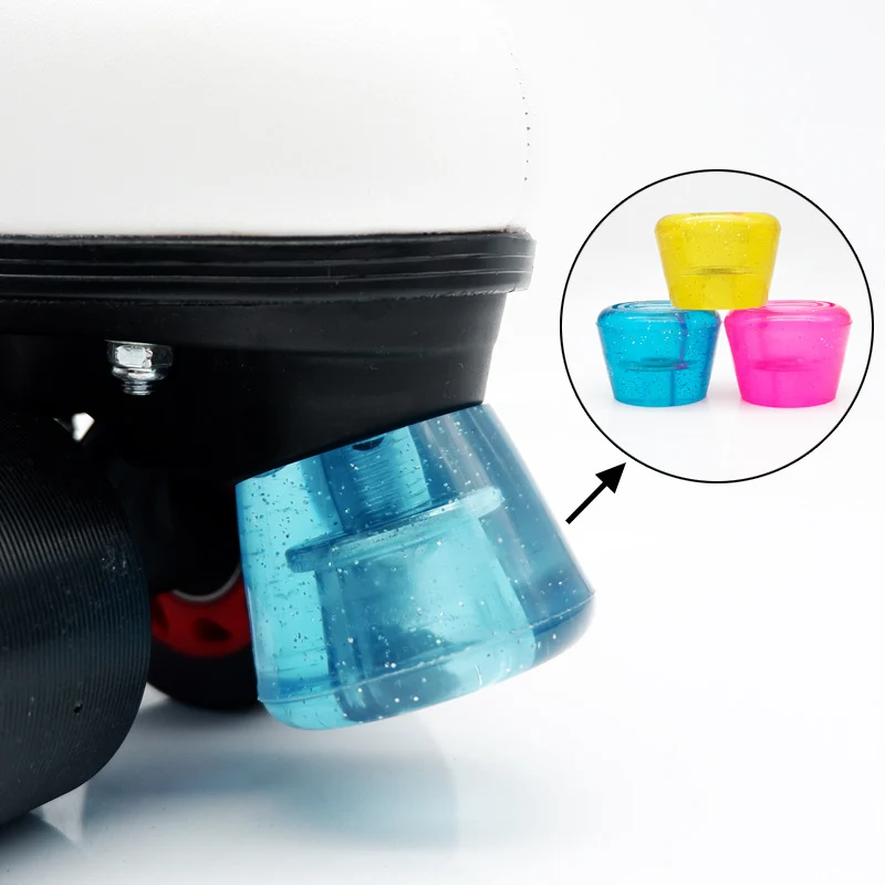 Double-row skates high elastic wear-resistant PU brake head four-wheel roller skates point ice roller skates brake accessories