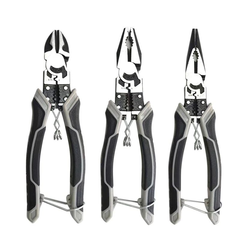 German-Style Multi-Functional Hand Pliers, Industrial-Grade Eccentric Wire Pliers, Needle-Nose Pliers, Diagonal Nose Pliers, Electrician's Special Pliers for Wire Stripping