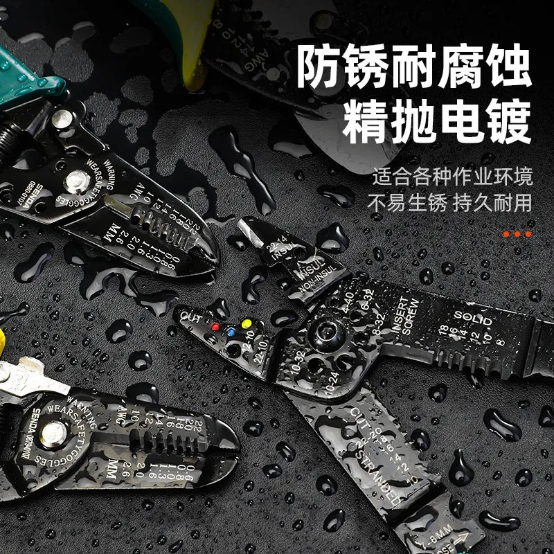 Wire Stripping Pliers, Electrician's Special Tools, Multi-Functional Pliers, Wire Cutting and Stripping Artifact, Universal Wire and Cable Scissors