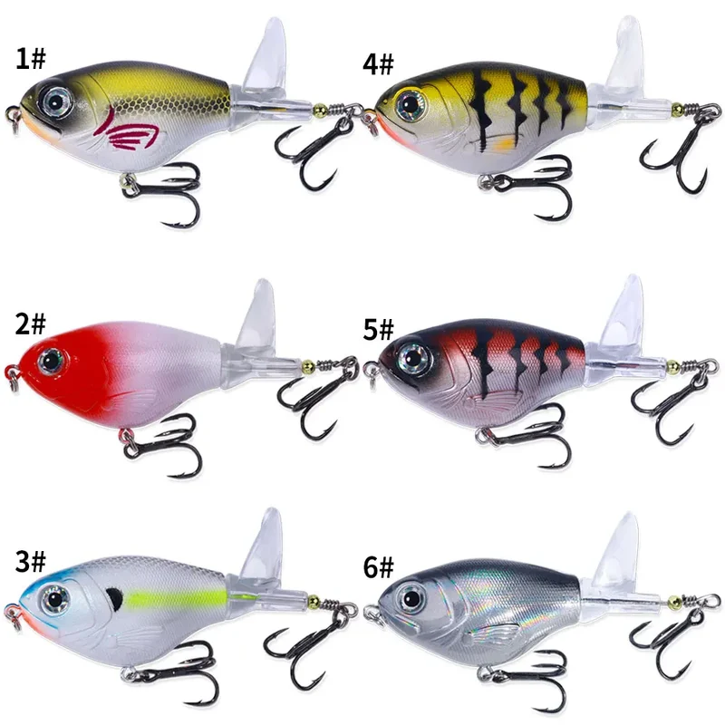 16G Topwater Fishing Lures 11g Popper Fishing Lure for Bass Catfish Pike Perch Floating Pencil Bass Bait with Rotating Tail