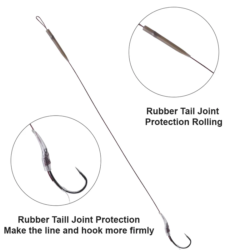FTK Carp Fishing Hair Rigs Braided Line Thread Steel Hook Rigs Fishing Terminal Tackle