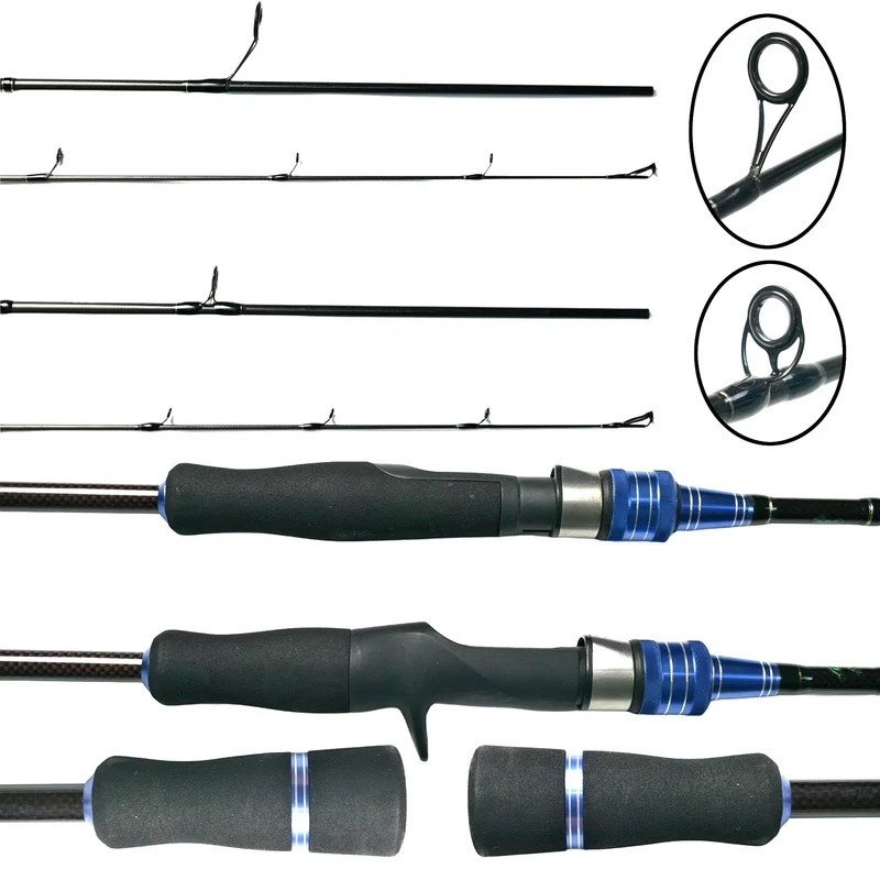 YJTY57 6'6'' Two-Section Seawater Fishing Rod Spinning Casting Rod for Lake and Stream Fishing