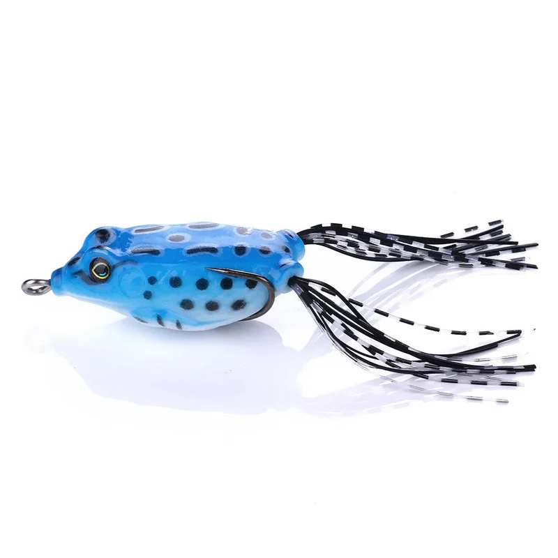 5pcs/set Plastic Frog Fishing Lures 55mm 8g Bass Soft Frog Bait Octopus Skirts Japan Bait Hook