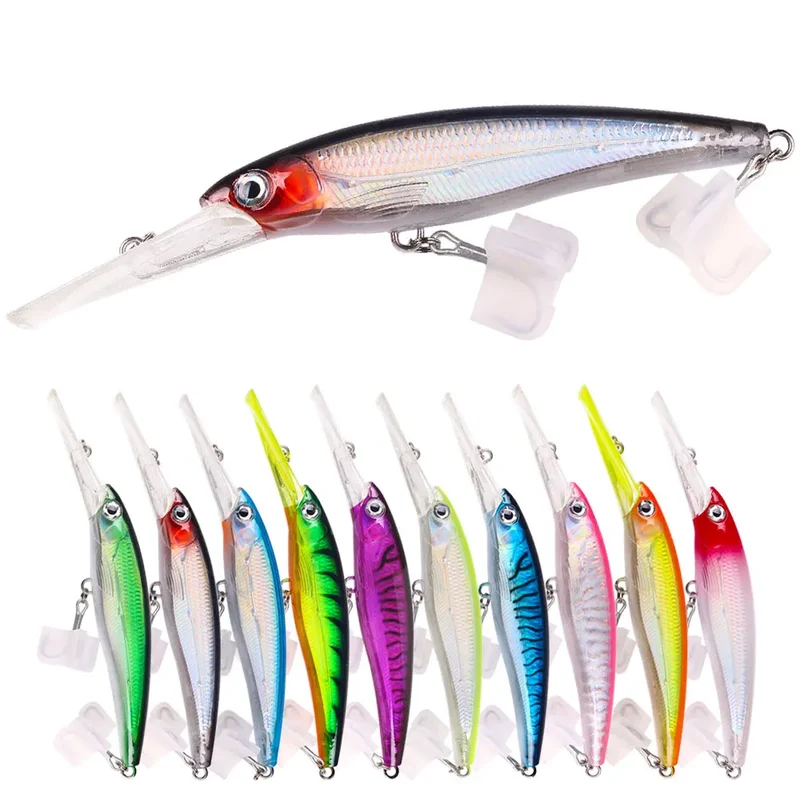 195mm 48g Hard Bait Fishing Sinking Minnow 73g Hard Heavy Minnow Bait 90g Fishing Minnow Lure 10 Colors Available
