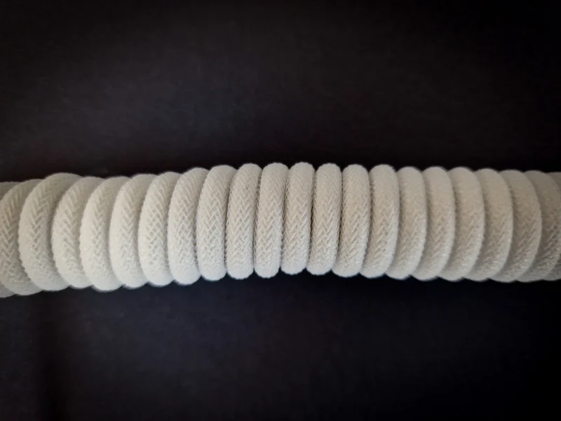 Gewendeltes Oxford-Fliegerkabel, weiß