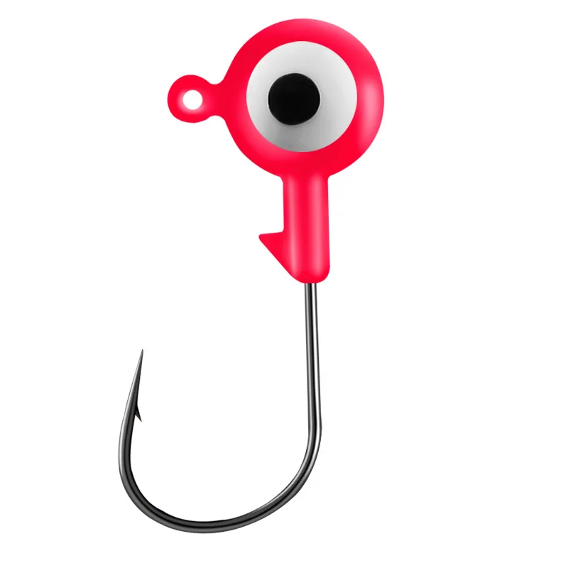 FTK Carbon Steel Fishhooks Lead Head Jig for Carp Bass Fishing with Soft Lures Worm Hook for River Target Species Saltwater Fish