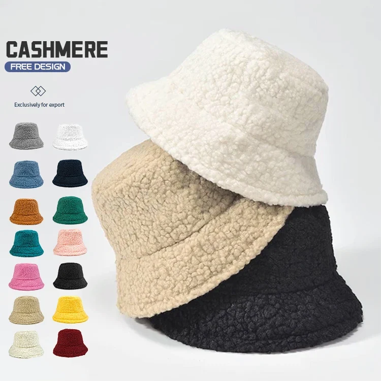 Personalized Color Unisex Fishing Caps Design Custom Furry Winter Fur Fuzzy Fisherman Cap Women Mens Bucket Hat