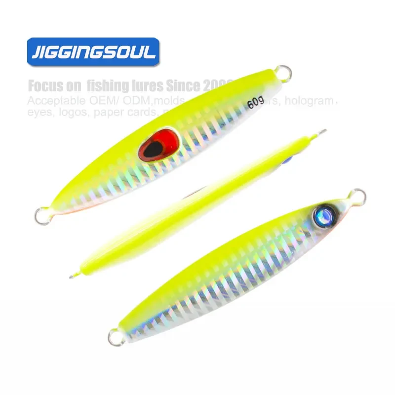 JIGGINGSOUL-RTS191-Wholesale 60g 80g Casting Jigging Fishing Lures Sense Slow Pitch Metal Saltwater Jig Bait Lead Fish Pesca