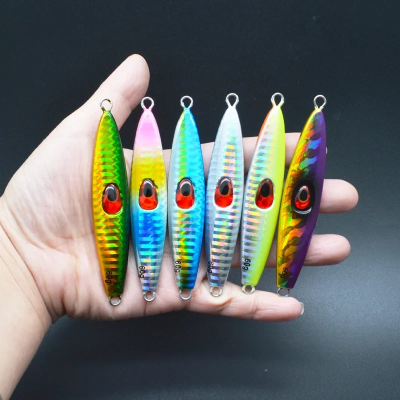 JIGGINGSOUL-RTS191-Wholesale 60g 80g Casting Jigging Fishing Lures Sense Slow Pitch Metal Saltwater Jig Bait Lead Fish Pesca