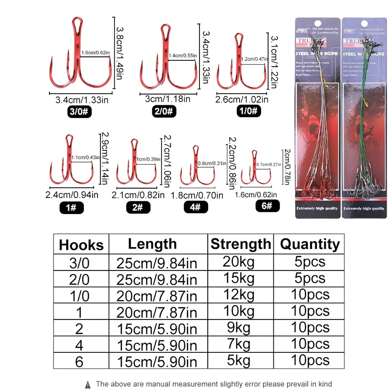 FTK Steel Fishing Line Accessory Tools with Anti-Bite Feature Wire Leader Treble Hooks Lead Core Leash for River Fishing