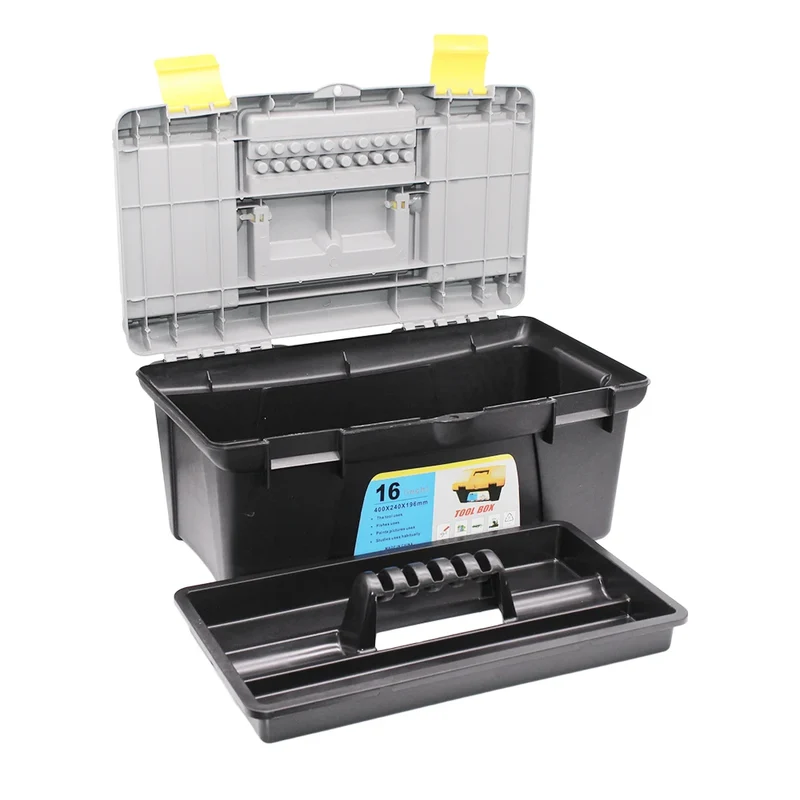 16 Inch Fishing Tackle Hi-Spec Heavy Duty Tool Box Set with Parts Organiser Tray