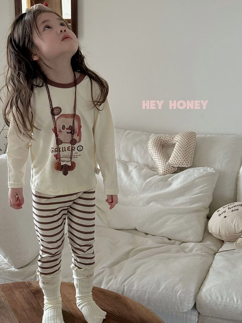 Spot Large and Small Roll Heyhoney24 Lycra Cotton Boys and Girls Autumn Clothes Intimates Printed Home Clothes Pajamas Two-Piece Set