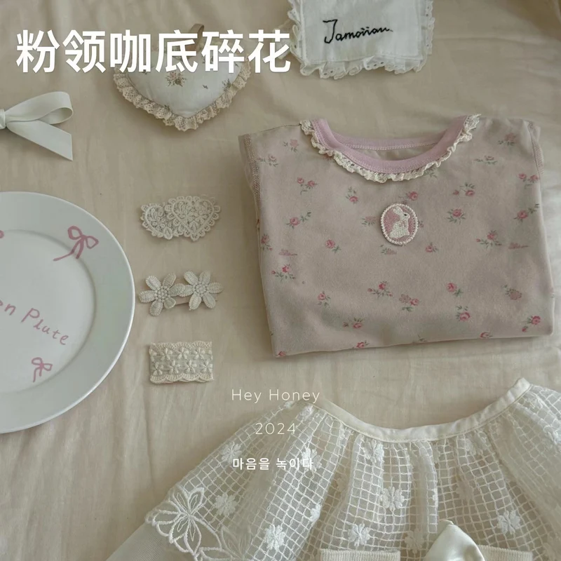 Spot Large and Small Roll Heyhoney24 Lycra Cotton Boys and Girls Autumn Clothes Intimates Printed Home Clothes Pajamas Two-Piece Set