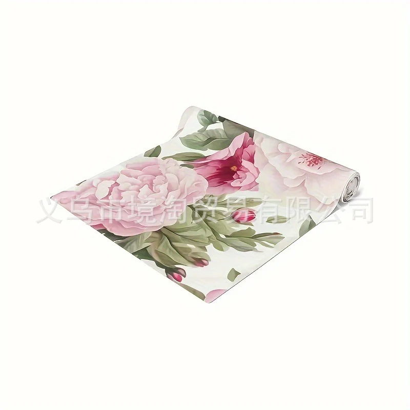 Linen Table Runner Pastoral Flower Lemon Summer Home Dining Table Outdoor Decoration Printed Tablecloth Table Runner