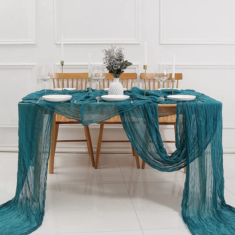 Bali Crepe Table Flag Foreign Trade Western Tablecloth Light Luxury High-End Wedding Party Decoration Pleated Table Flag Wholesale