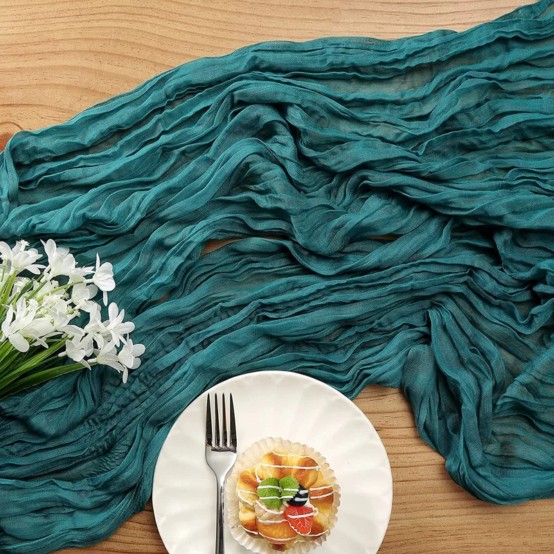 Bali Crepe Table Flag Foreign Trade Western Tablecloth Light Luxury High-End Wedding Party Decoration Pleated Table Flag Wholesale