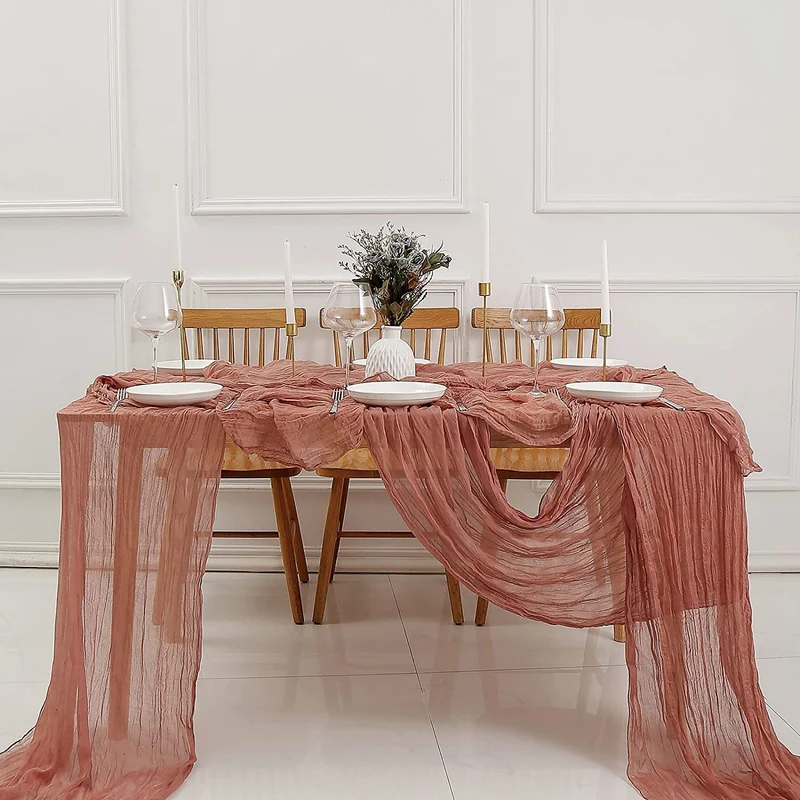 Bali Crepe Table Flag Foreign Trade Western Tablecloth Light Luxury High-End Wedding Party Decoration Pleated Table Flag Wholesale