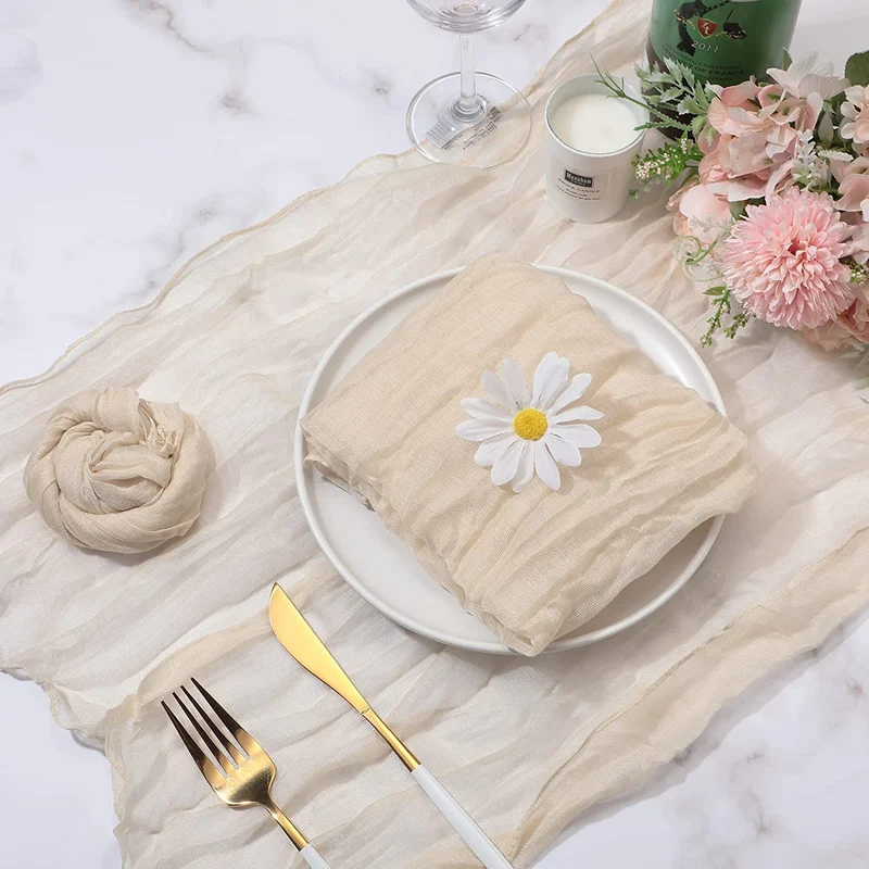 Bali Crepe Table Flag Foreign Trade Western Tablecloth Light Luxury High-End Wedding Party Decoration Pleated Table Flag Wholesale