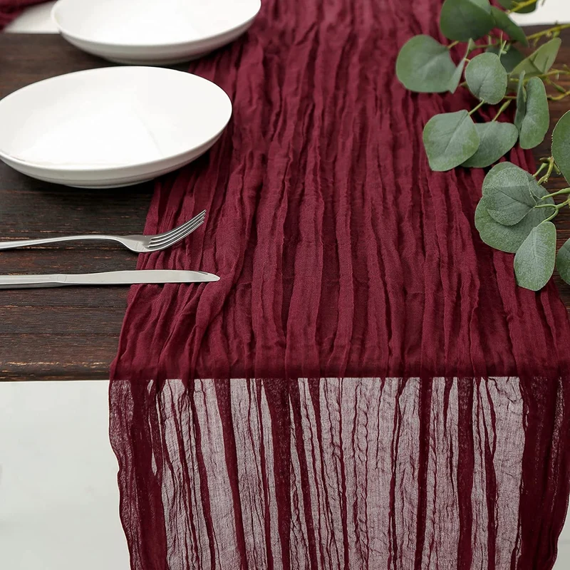Bali Crepe Table Flag Foreign Trade Western Tablecloth Light Luxury High-End Wedding Party Decoration Pleated Table Flag Wholesale