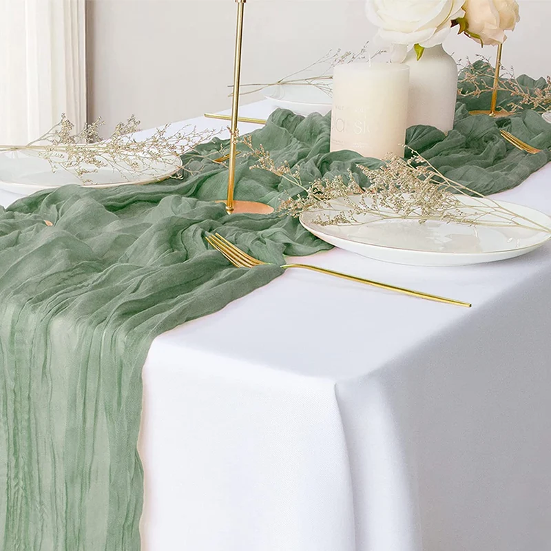 Bali Crepe Table Flag Foreign Trade Western Tablecloth Light Luxury High-End Wedding Party Decoration Pleated Table Flag Wholesale