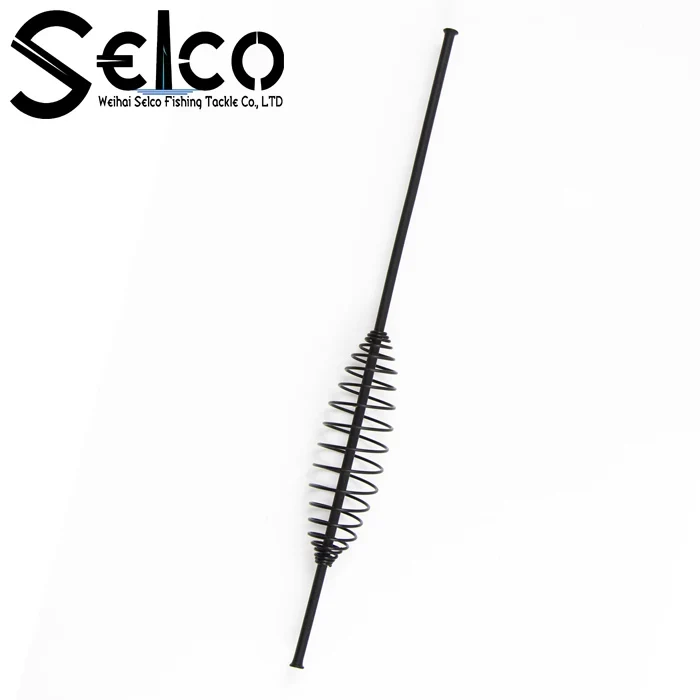 Selco Carp Fishing Method Spring Wire Inline Feeder with Lead Sinker High-quality Metal Open-ended Spring Fishing Bait Feeders