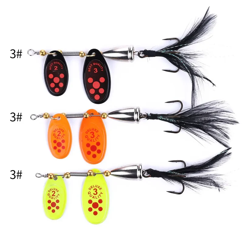 6.5cm/13g Manufacturer Double Blade Fishing Spinner Hard Metal Spoons Blade Swimbait Fishing Lure for Saltwater Freshwater