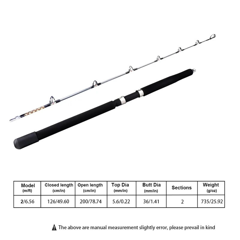 FTK 1pcs 2m Spinner Fishing Rods Fishing Rods for Bass Trout Walleye Catfish