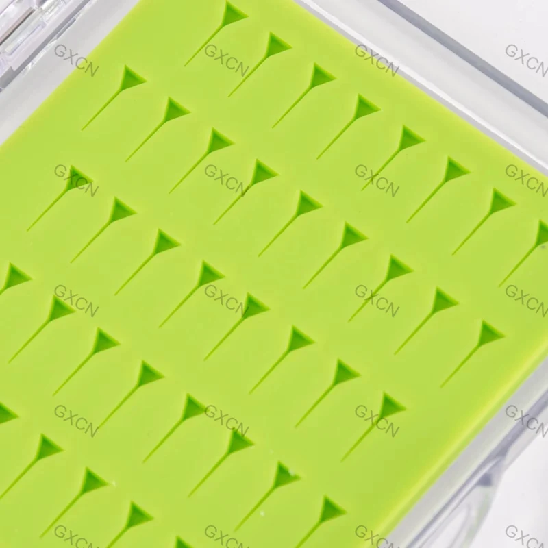 Ultra Slim Fly Fishing Fly Box Flies Silicone Case Plastic Pocket Clear Lid Easy Slit Green Small Vest