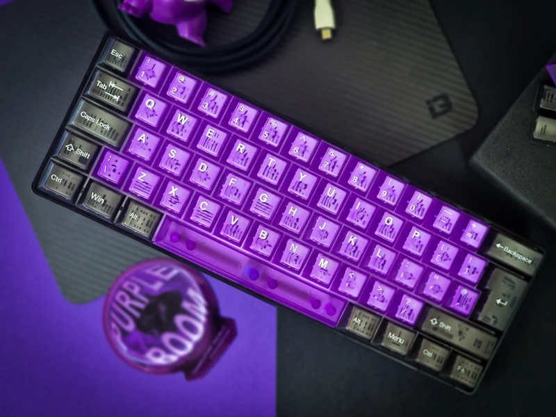 Durchscheinendes violettes Boom-Tastenkappen-Set