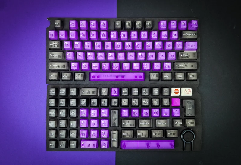 Durchscheinendes violettes Boom-Tastenkappen-Set