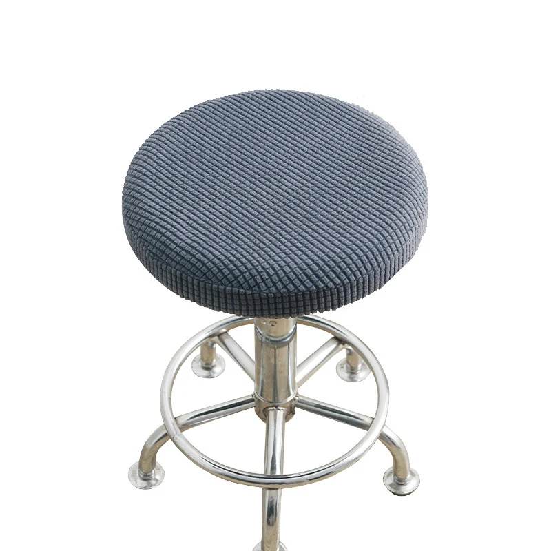 Universal Simple Round Stool Cover, Fully Enclosed, Dustproof, Non-Slip, Fleece Bar Stool Cover for Beauty Salon Swivel Chair Cushion