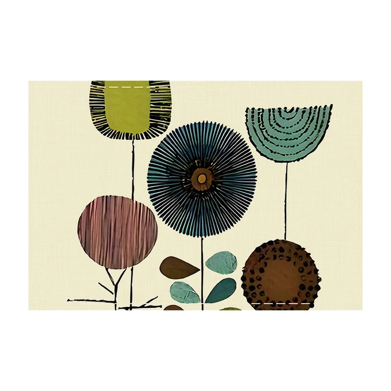 Amazon's Best-Selling Geometric Flower-Shaped Placemat New Holiday Linen Table Mat Home Kitchen Table Decoration Insulation Mat