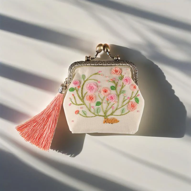 cross-border good embroidery diy manual self-embroidery beginner material bag antique suzhou embroidery gold bag embroidery ribbon embroidery