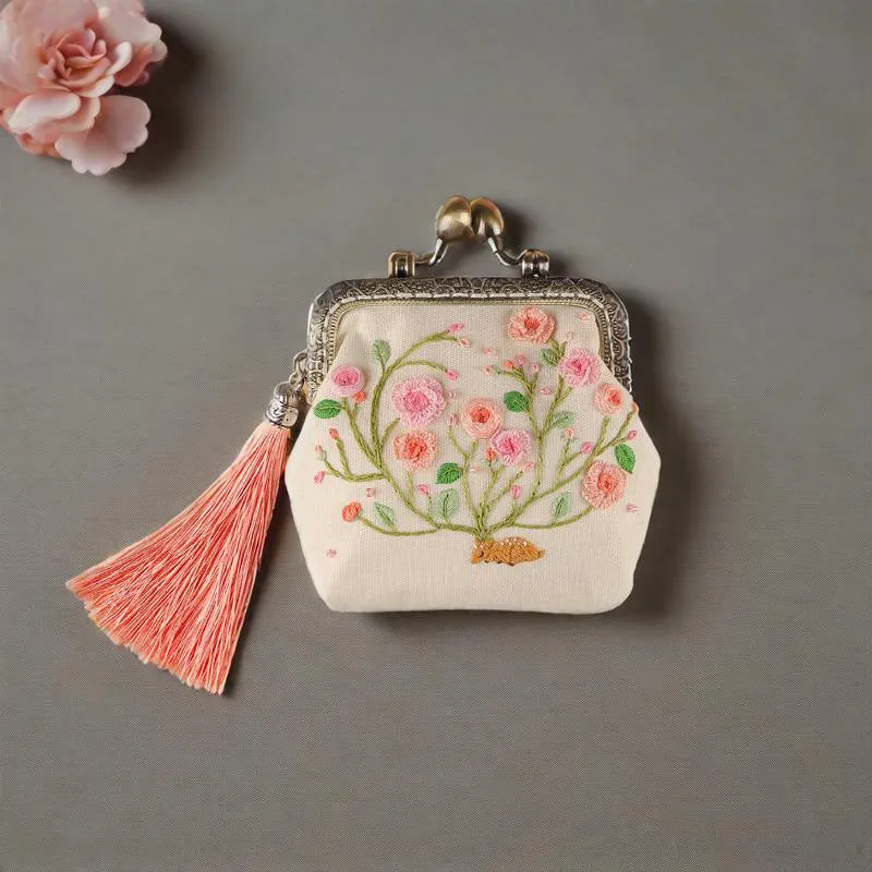 cross-border good embroidery diy manual self-embroidery beginner material bag antique suzhou embroidery gold bag embroidery ribbon embroidery